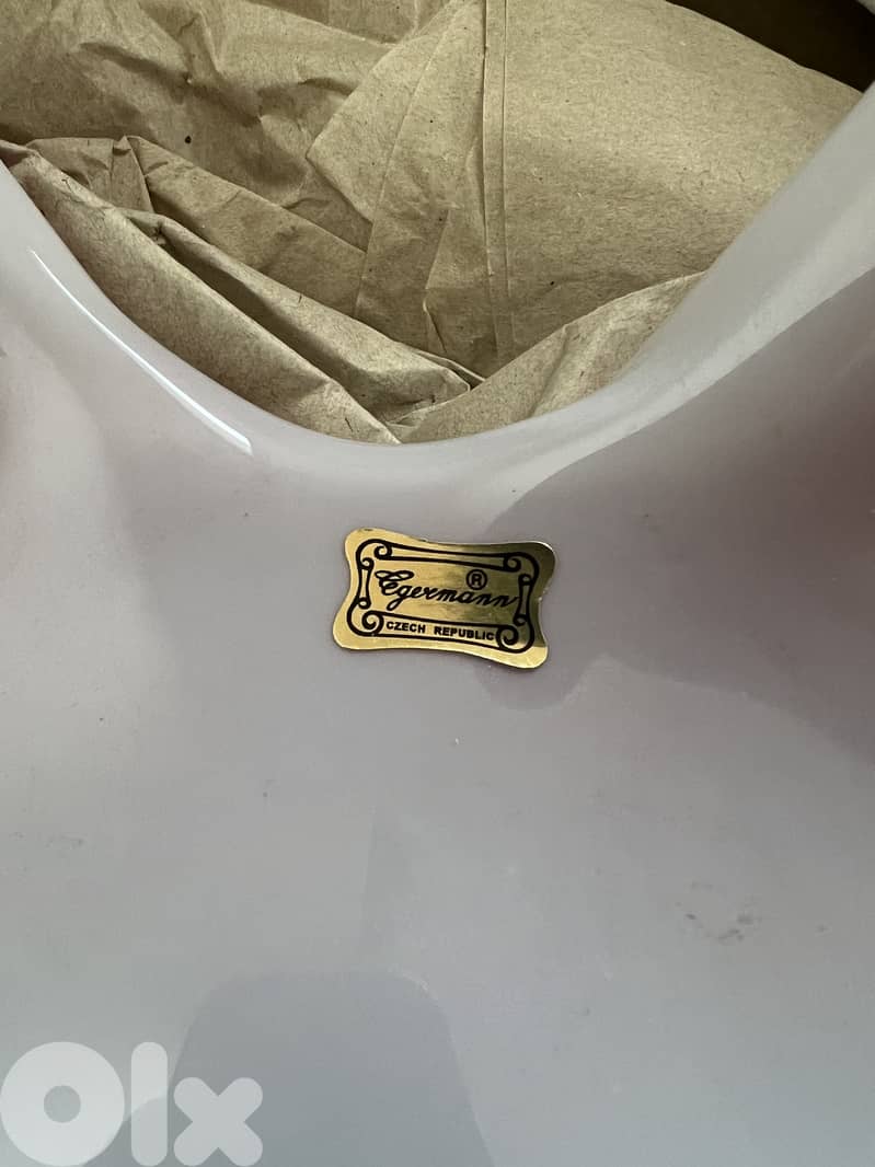 Vintage Czech Bohemian Crystal Bowl/Egermann, Czechoslovakia, 1970's 3