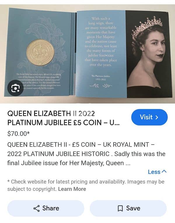 Rare Elizabeth medaL big size 4 cm New قلادة من النوادر بعدا جديدة 3