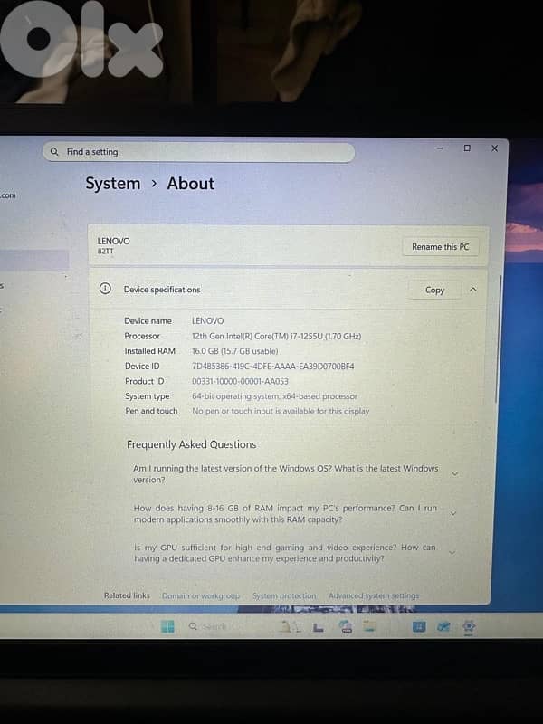 Lenovo V15 G3 IAP 15.6” FHD NVMe SSD Laptop | لينوفو 3