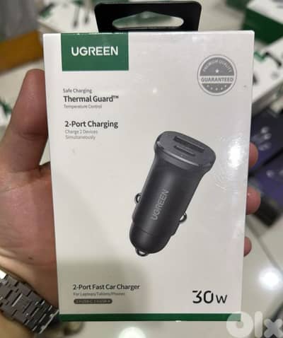 Ugreen 30w 2-port fast car charger (1xusb-c,1xusb-a) Ec305