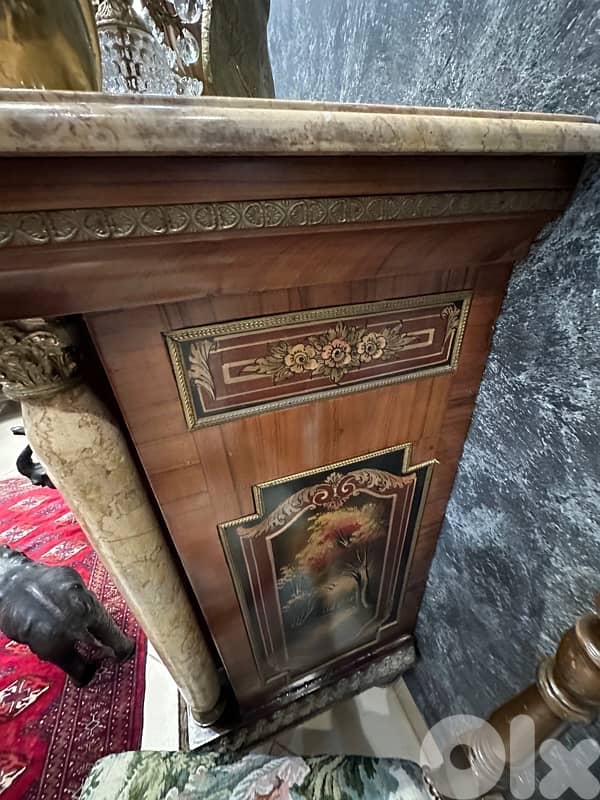 Gorgeous Italian sideboard, Unique Metalwork and 2 chairs auntique 3