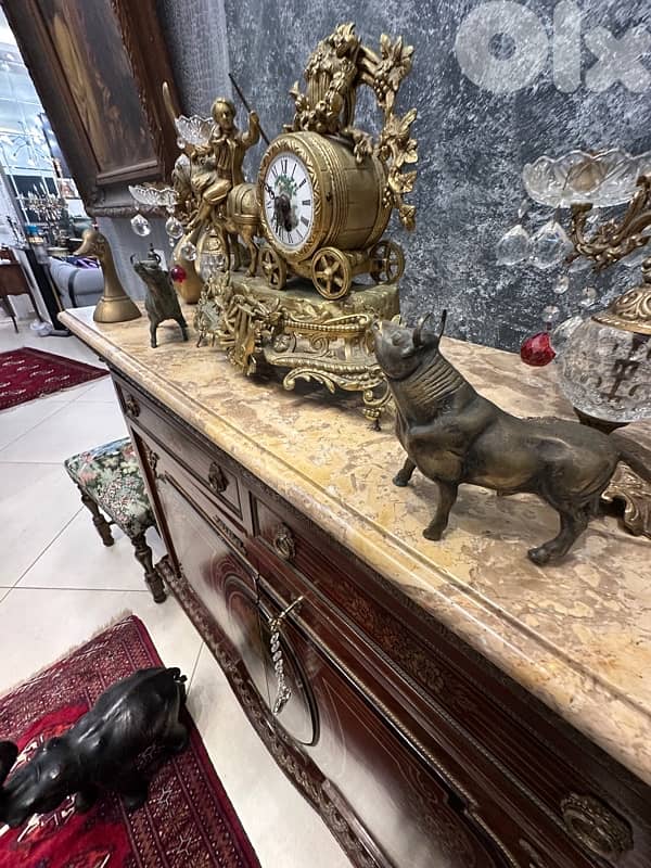 Gorgeous Italian sideboard, Unique Metalwork and 2 chairs auntique 4