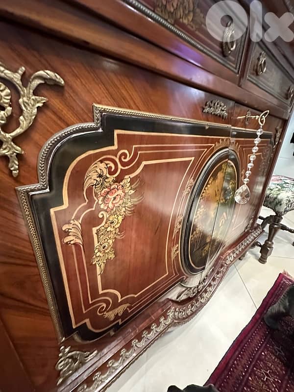 Gorgeous Italian sideboard, Unique Metalwork and 2 chairs auntique 9
