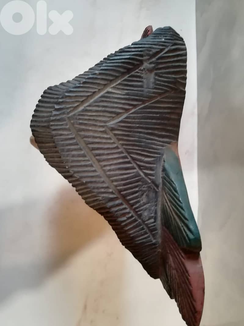 heavy wooden carved indian native american chief 30cm 3