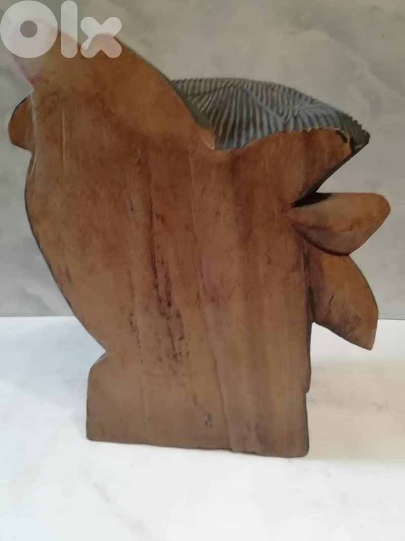 heavy wooden carved indian native american chief 30cm 1