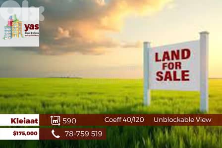 Kleiaat 590m2 | Land | Coeff 40/120 | Unblockable view | WA