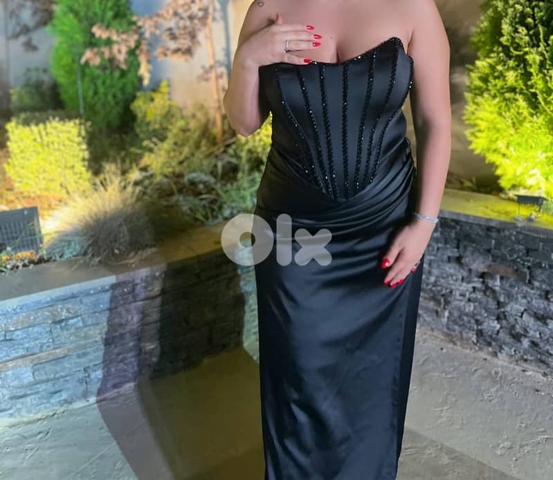 evening dress color black size large 1