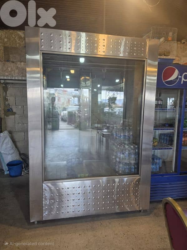 براد لحمة واجهتين وفرن غاز ١٤٠ سم ومكنة شاورما 1