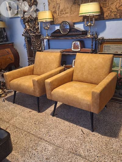 pair of vintage Mid-century 1960 armchairs