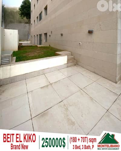 Brand New 180sqm Apartment For Sale in Beit El Kiko with 70sqm Terrace