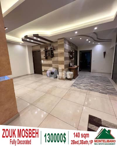 Fully Decorated 140 sqm Apartment For Sale in Zouk Mosbeh (زوق مصبح)