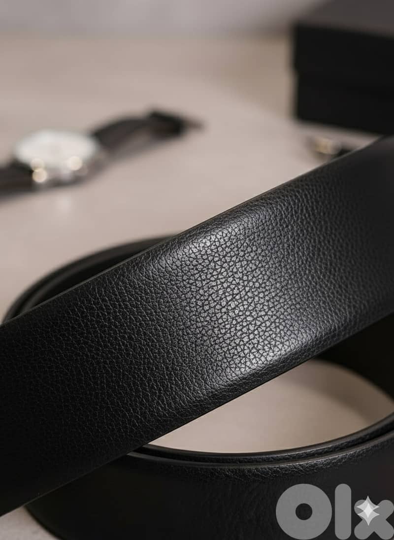 Premium Genuine Black Leather Belt – Imported from Turkey (Brand New) 1