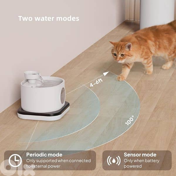 Wireless pet water fountain  موزع مياه اوتوماتيكي للحيوانات الاليفة 2