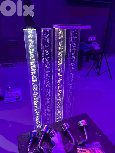 أعمدة أكريليك فاخرة بتأثير فقاعات – طقم 4 قطع