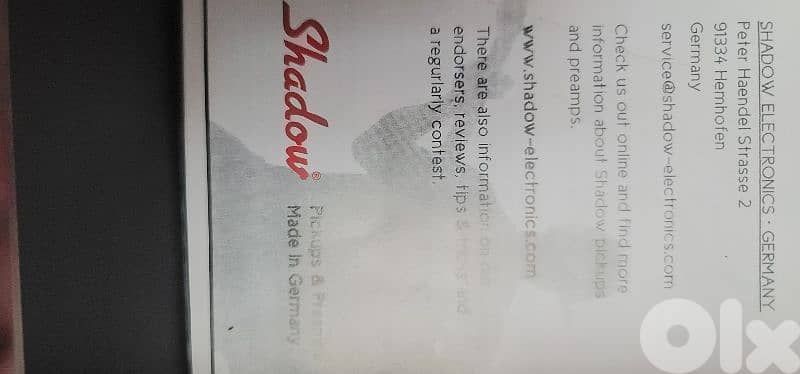 SHadow sh 945 violin pickup and preamp 2