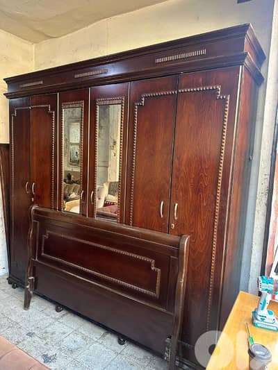 اوضة نوم خشب زان ولاتي ملبسة قشرة زان