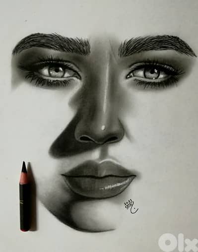charcoal drawing رسمة فحم