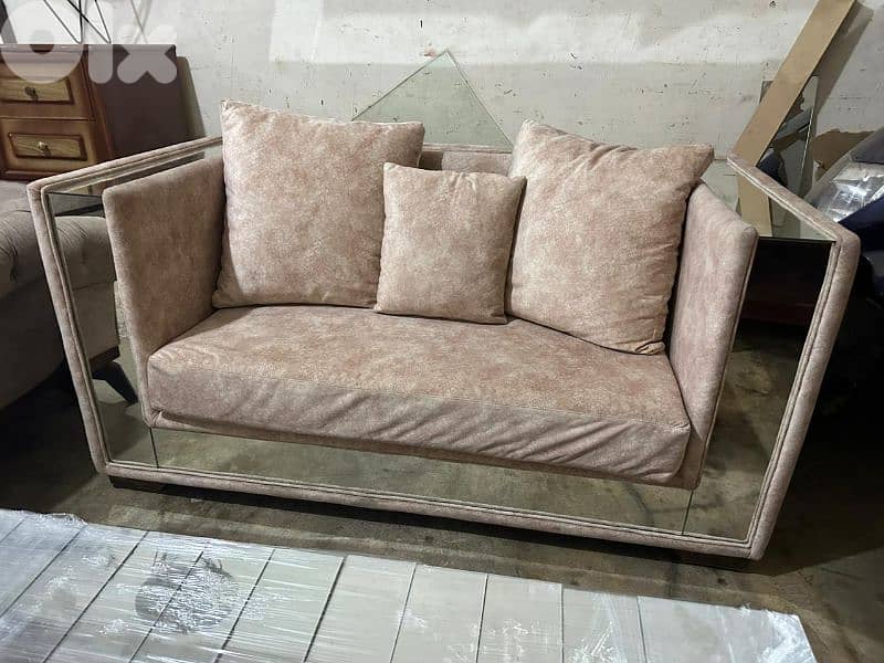 طقم كنبايات شغل توصاية خشب بوندي اسفنج إكسترا مع طاولة شبه جديد 3