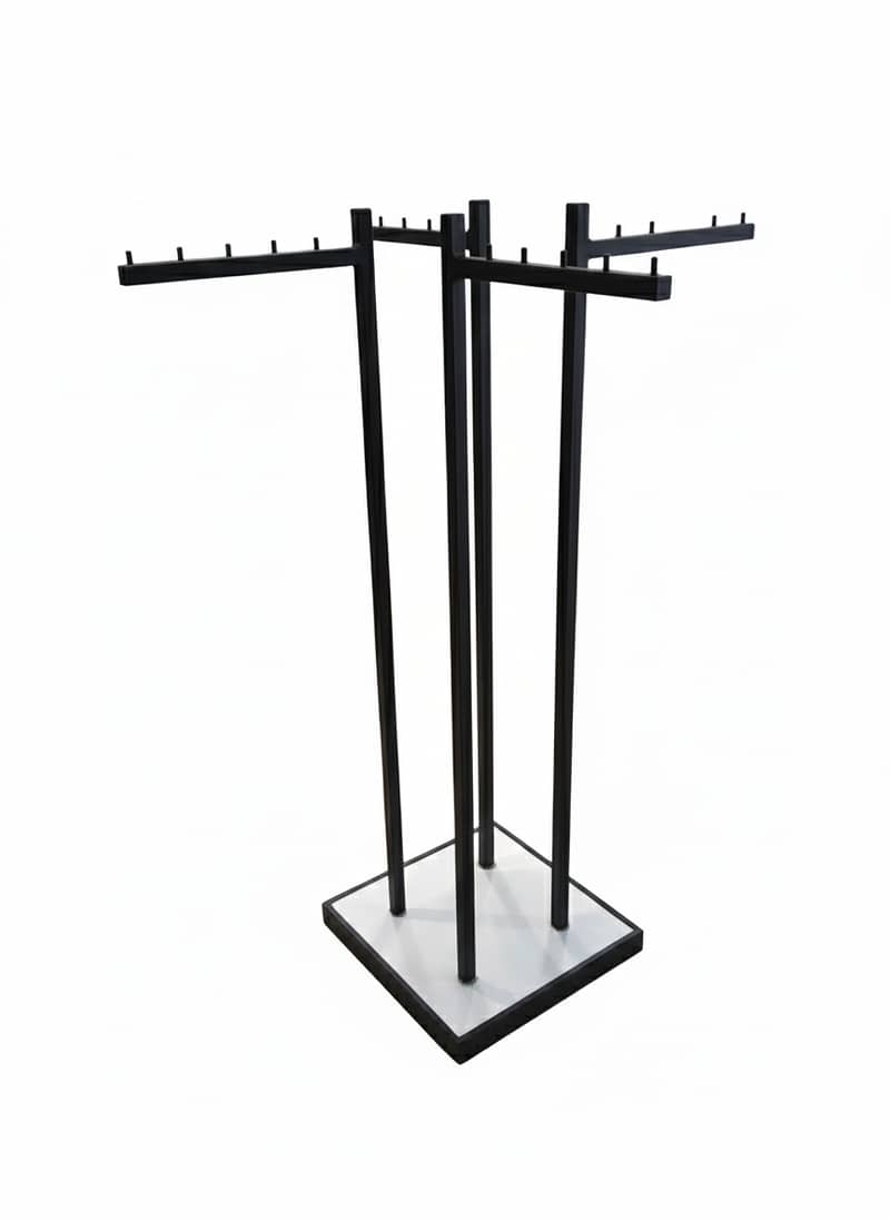 Stainless Steel Display Table & 4-Way Rack 2