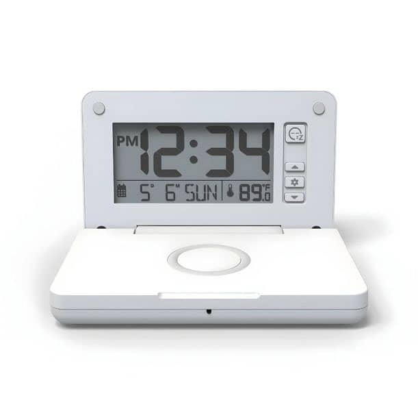 Silver Crest Digital Alarm Clock+Qi Wireless Charging/LCD/ 4$ delivery 1