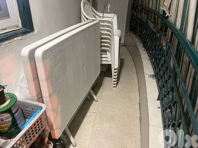 2 Plastic with iron base Super + 8 plastic arm chairs FOR SALE