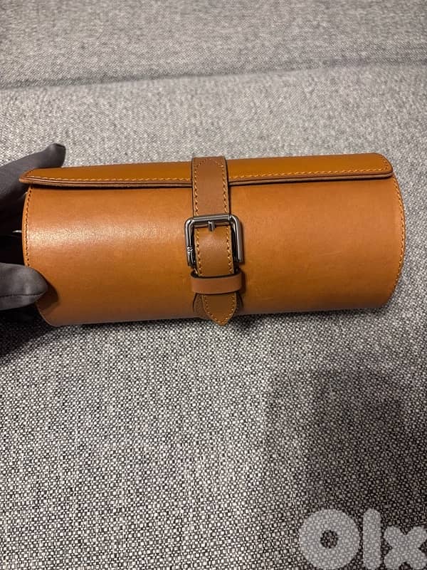 Ralph Lauren Toledo Brown Leather 3 Watch Roll Case 1