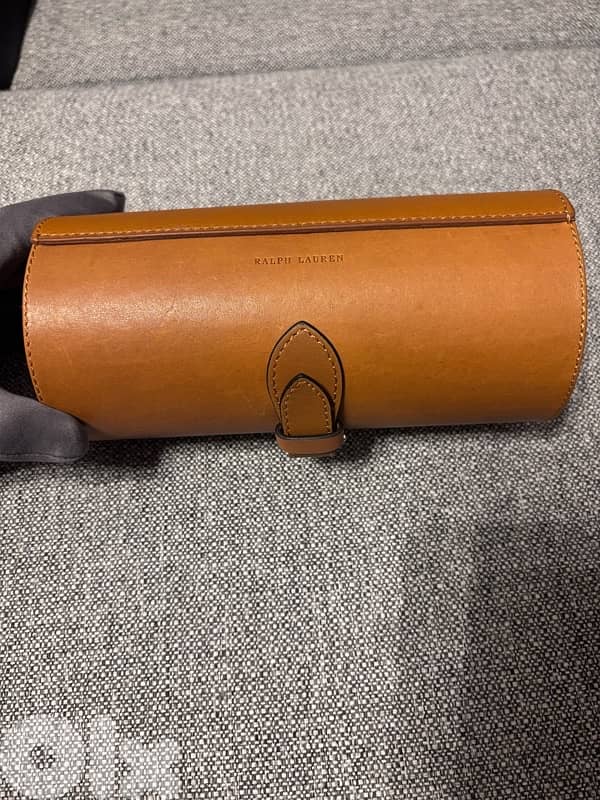 Ralph Lauren Toledo Brown Leather 3 Watch Roll Case 2