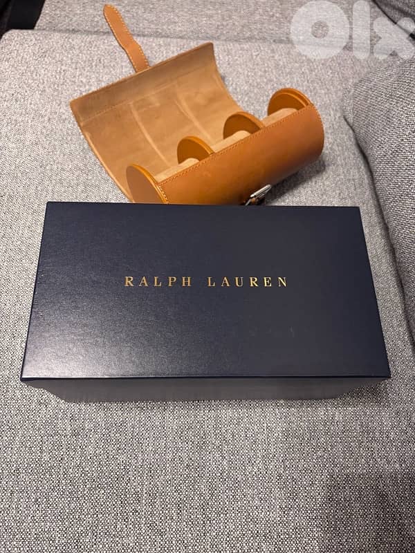 Ralph Lauren Toledo Brown Leather 3 Watch Roll Case 3