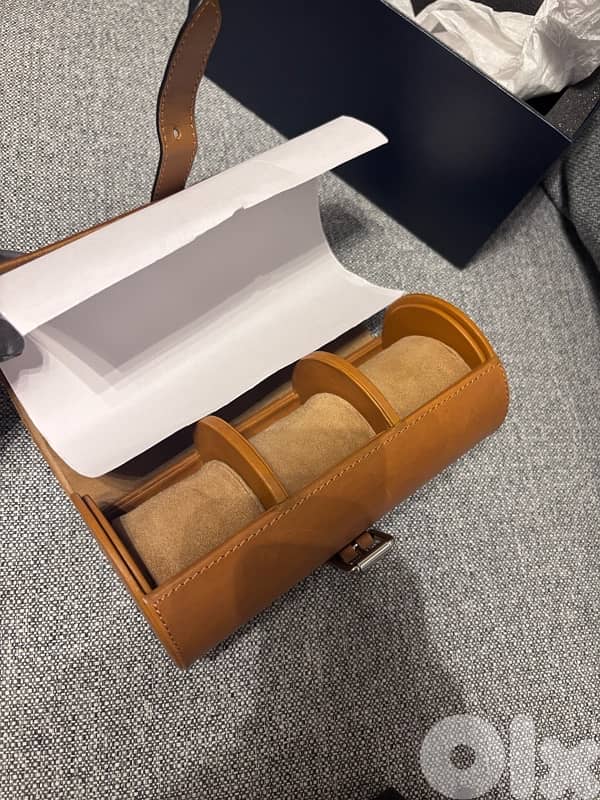 Ralph Lauren Toledo Brown Leather 3 Watch Roll Case 4
