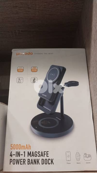 Porodo 4 in 1 magsafe power bank dock 5000mah