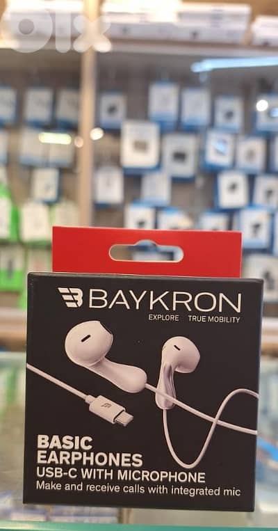 BAYKRON BASIC EARPHONES USB-C WITH MICROPHONE