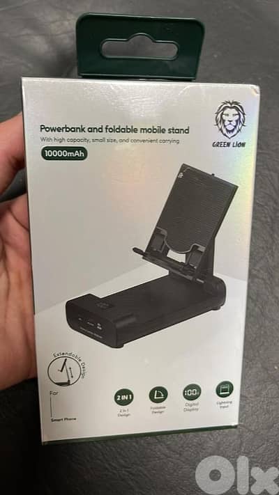 Green lion powerbank and foldable mobile stand 10000mah