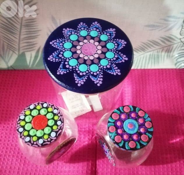 handpainted glass jars 1