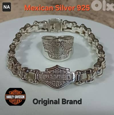 Genuine Mexican Silver Harley-Davidson Set (Ring & Bracelet) - 55g