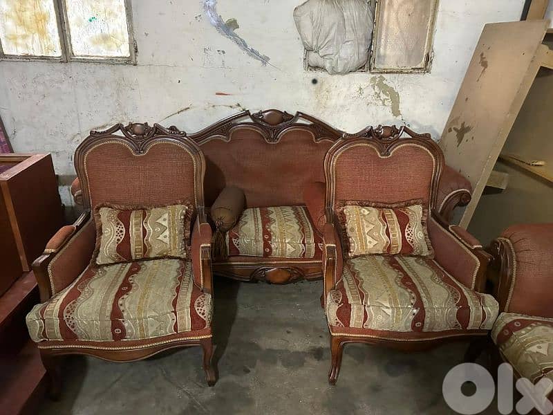 طقم كنبايات خشب زان اربع قطع 4