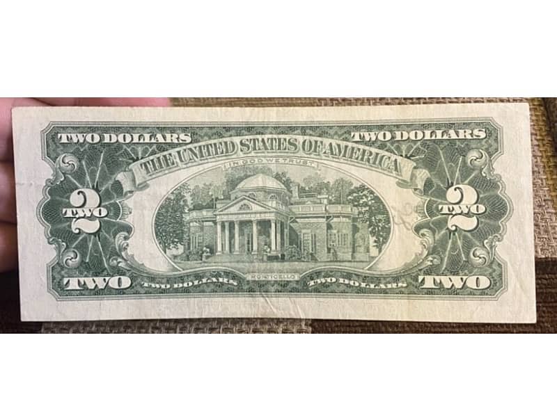 عملة عملات قديمة ٢ دولار اميركي red seal 2$ سنة ١٩٦٣ 2