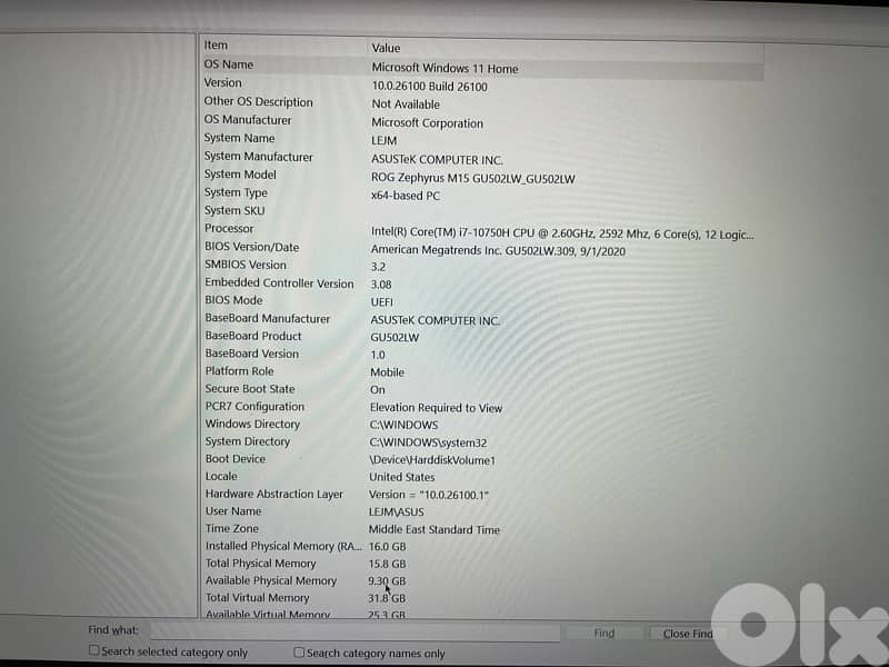 ASUS Zephyrus M15 - Like New - 240Hz Screen - RTX 2070 - 16GB RAM 3