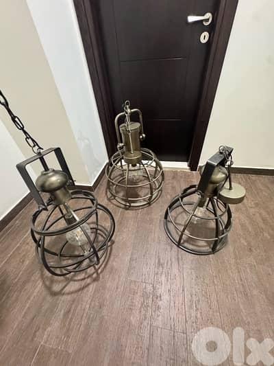 Industrial Vintage Metal Cage Pendant Light