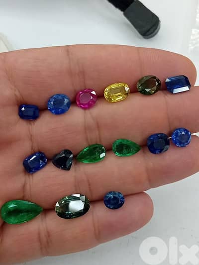 natural gemstones, emerald,  sapphire