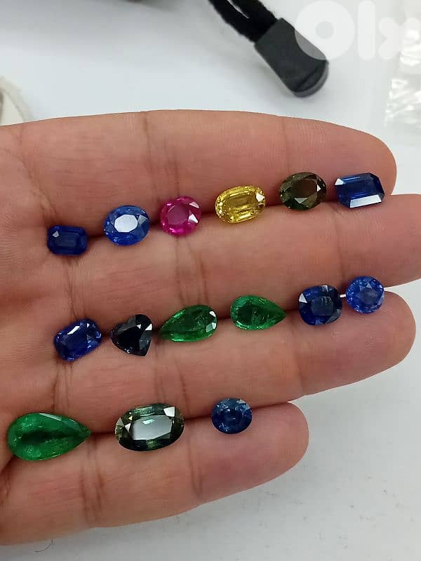natural gemstones, emerald,  sapphire 1