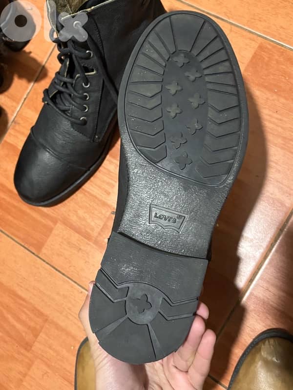 Levi's Emerson Black Leather Lace-Up Boots - Men’s Size 46 3