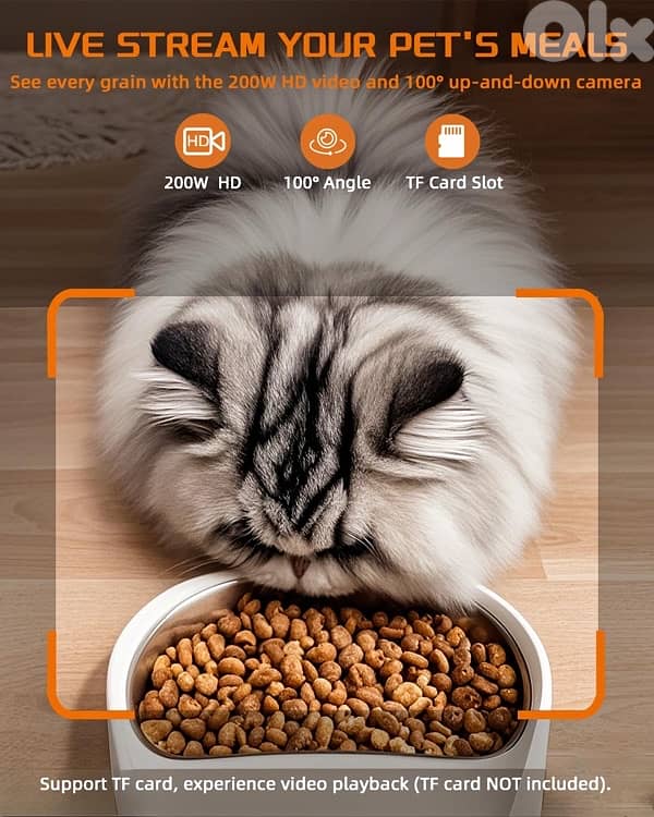 Automatic Cat Food Dispenser with Surveillance Camera, 4L 1