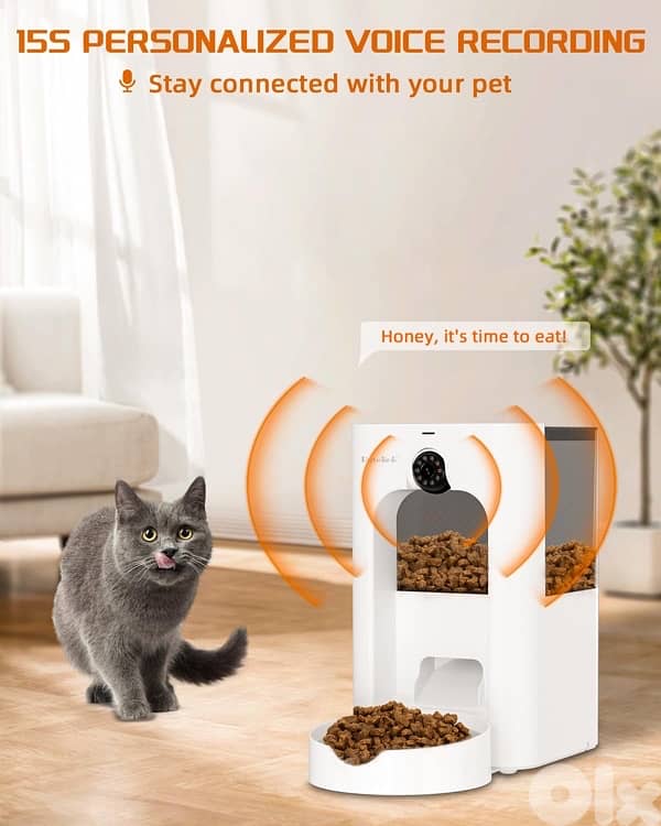 Automatic Cat Food Dispenser with Surveillance Camera, 4L 4