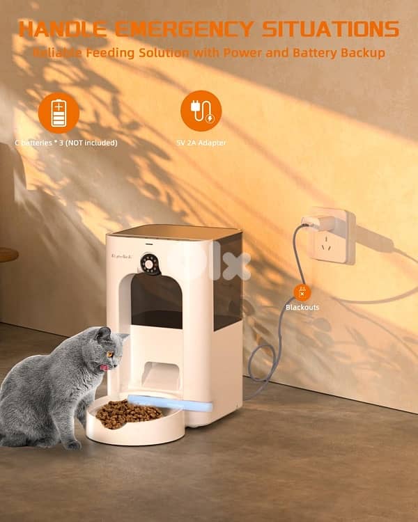 Automatic Cat Food Dispenser with Surveillance Camera, 4L 5