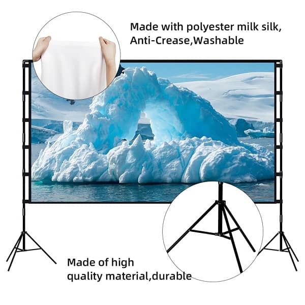 TOWOND Outdoor Projector Screen with Stand, 120-inch Portable Screen 5