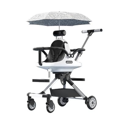 Foldable Twin Baby Stroller With Sunshade & Storage Bag - عربة أطفال