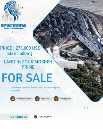 LAND FACING HOLIDAY BEACH FOR SALE IN ZOUK MOSBEH, ZONE 50/150 (ZM-191