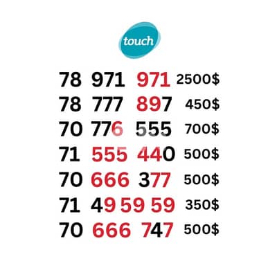 touch special sim card numbers