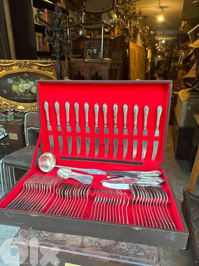 Russian set cultery 85 pcs طقم سرفيس روسي فضة