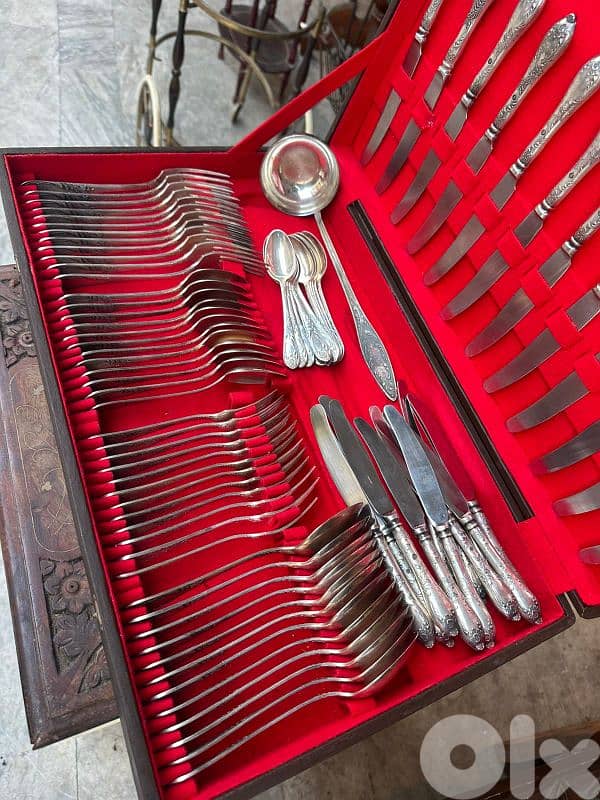 Russian set cultery 85 pcs طقم سرفيس روسي فضة 1